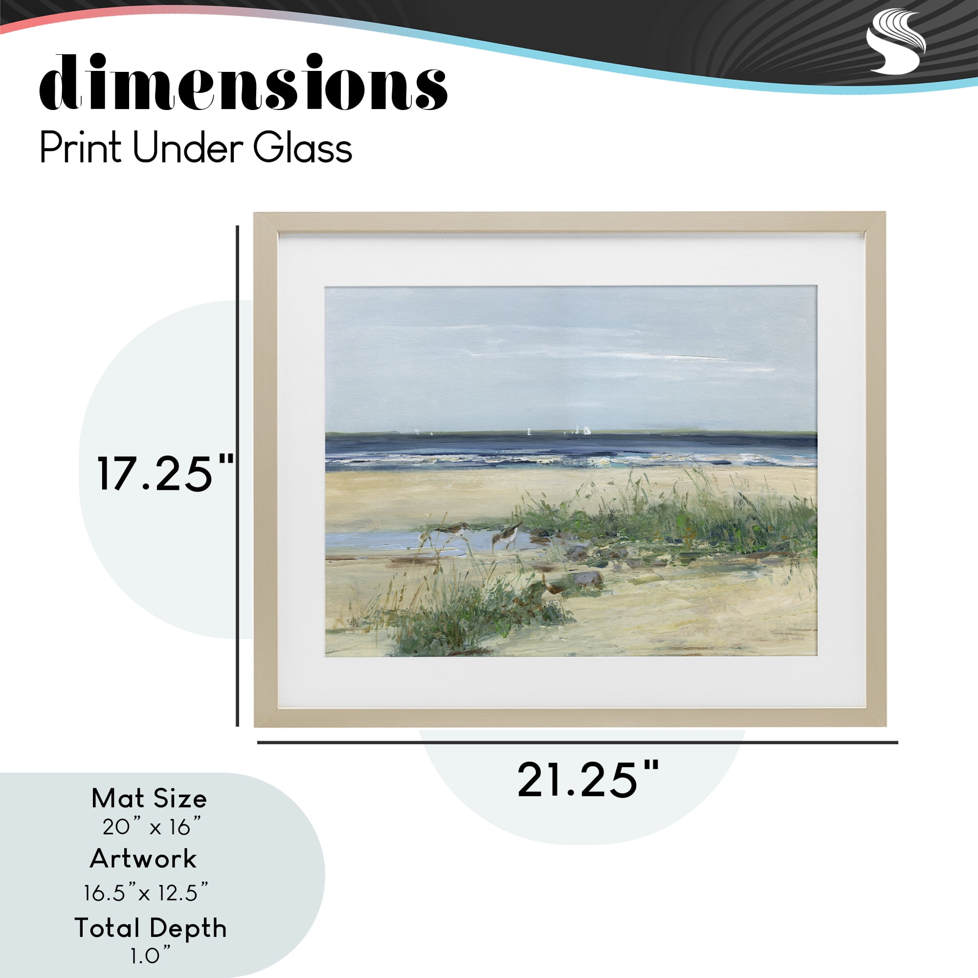 Stupell Industries Beach Marsh Sandpipers Birch Framed Print Under Glass, design by Sally Swatland
