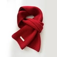 thumbnail image 2 of 2025 Fashion Winter Scarf - Winter Wool Knitted Scarf Women Men Solid Color Ribbed Knit Long Neck Scarf Pashmina Soft Warm Collar Scarf 64.96'',Color:Red, 2 of 4