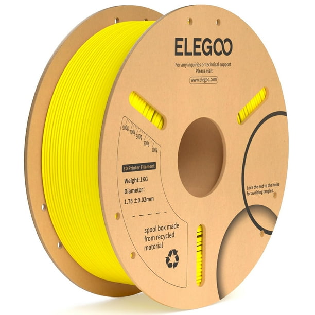 Filamento para impresora 3D ELEGOO PLA Plus de 1,75 mm, color amarillo, 1 kg