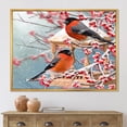 thumbnail image 2 of Designart 'Two Tits Sit On A Snow-Covered Berries Branch ' Traditional Framed Canvas Wall Art Print, 2 of 5