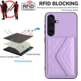 thumbnail image 3 of for Samsung Galaxy S23 FE Slim Case with Card Holders and Strap for Women, Samsung Galaxy S23 FE Phone Case Wallet PU Leather Kickstand RFID Blocking Flip Shockproof Wallet Case - Purple, 3 of 11