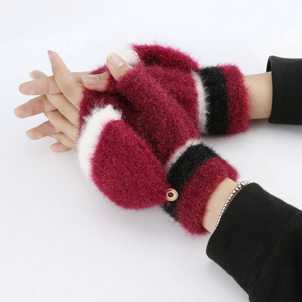 Usb Femmes Gants chauffants USB Charge Demi-doigts Gants à tricoter pour le  travail de bureau intérieur Dactylographie