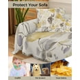 thumbnail image 4 of Yellow Grey Botanical Sofa Couch Covers for Dogs, Washable Sectional Couch Slipcovers for Loveseat with Tassels, Spring Floral Watercolor Rustic Non Slip Sofa Throw Cover Blanket L 71''x102'', 4 of 8