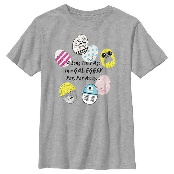 Boy's Star Wars Easter In a Gal-eggsy Far, Far Away  Graphic Tee Athletic Heather Small