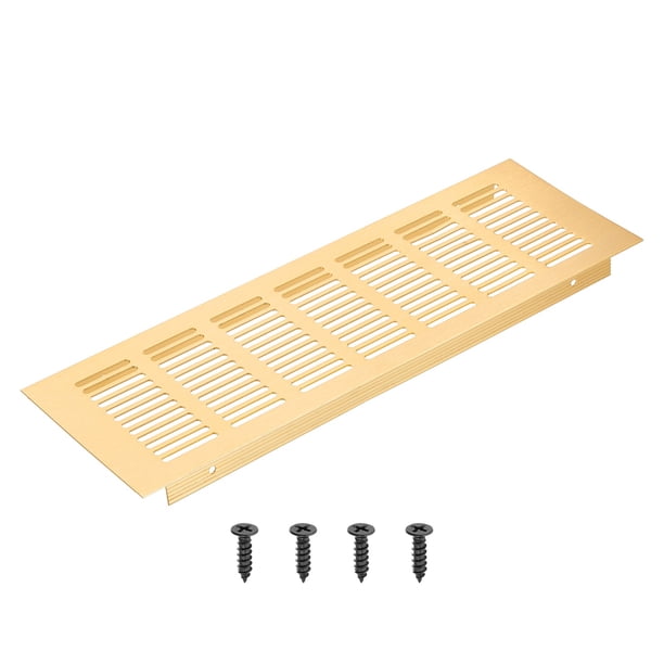 Rejilla de ventilación rectangular Uxcell, cubierta de ventilación de aire de aluminio con tornillos de montaje 12 x 4 pulgadas