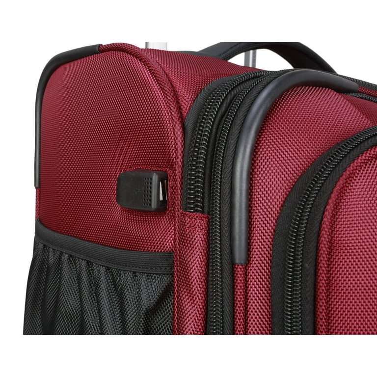 Free Shipping! Swiss Tech 20 Softside Spinner Luggage Maroon with