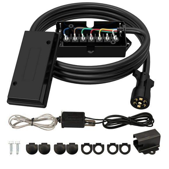 Cable de remolque RVGUARD de 7 vías, 2,4 m, con interruptor separable y caja