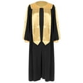 thumbnail image 3 of Raenseen Robe de Chorale Unisexe de Luxe à Col en V à Manches Longues Robe de Doctorat Costume de Juge Robe de Collation des Grades Noir P, 3 of 7