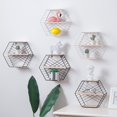 thumbnail image 2 of Estante de hierro de 2 uds., Estante de almacenamiento de pared hexagonal, estante de libro para s de plantas yotijar Estante de pared de rejilla hexagonal de hierro, 2 of 10