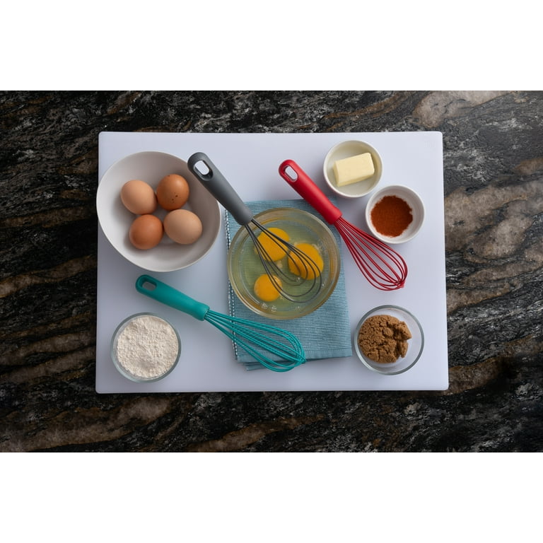 CASAKITCHN Silicone Whisk Set of 3, Very Sturdy, Silicone Whisks for Cooking Non Scratch Pots, Rubber Whisk, Enjoy Wisk Cooking Egg and Milk Beating, Stirring