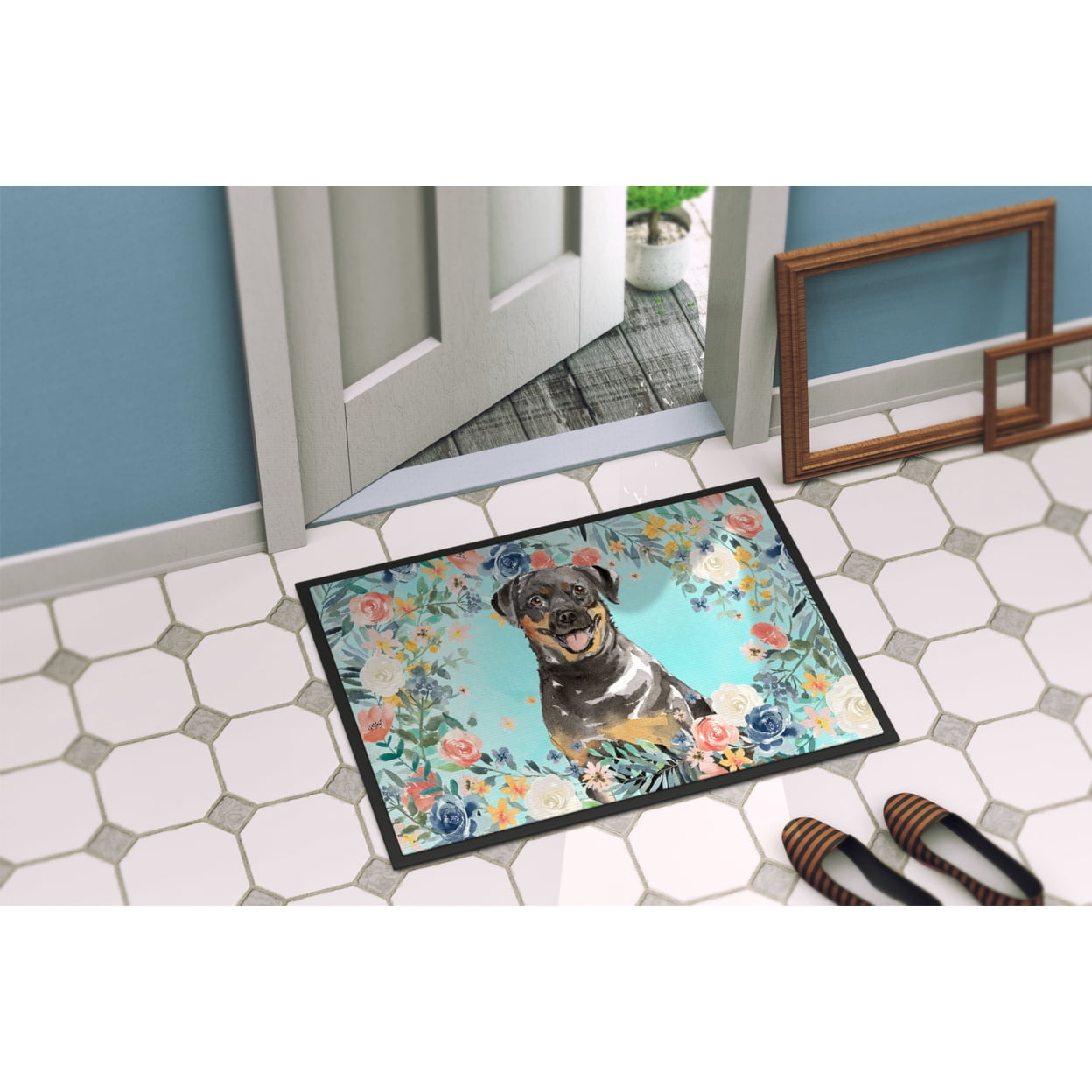 Carolines Treasures CK3415JMAT Rottweiler Door Mat Indoor Rug or Outdoor Welcome Mat 24x36 Doormat 36"L x 24"W