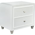 thumbnail image 3 of Camden Isle Upholstered Faux Leather 2 Drawer Nightstand in White, 3 of 6