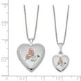 thumbnail image 2 of 925 Sterling Silver RH-plated Polished & Satin Butterfly Heart Locket & Pendant; for Adults and Teens; for Women and Men, 2 of 3