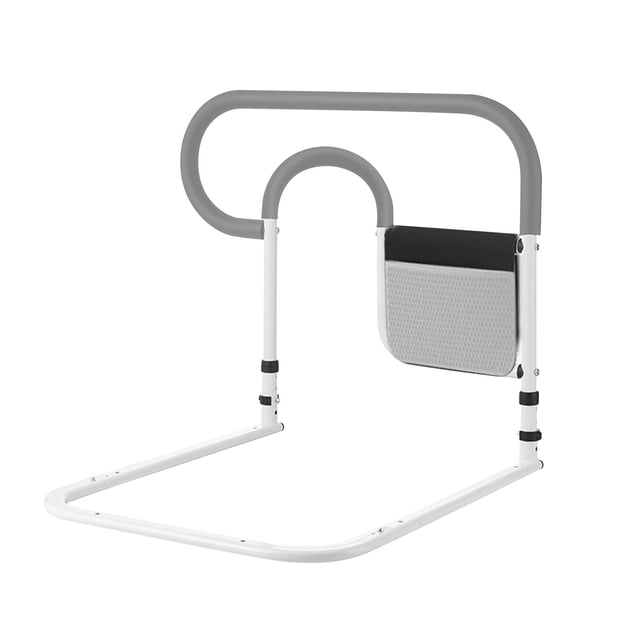 Barandilla para Cama Ergonómica para Adultos Mayores con Mango Antideslizante de Acero Al Carbono Y Bolsillo Lateral para Protección Contra Caídas Ins Gris