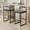 Dark Gray, variant on Set of 2 Upholstered Velvet Bar Stools Modern Kitchen Counter Height Barstools Indoor Dining Chairs (White)
