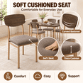 thumbnail image 4 of 5 Piece Dining Set, LEGAHOME Dining Table Set for 4, Modern Kitchen Breakfast Nook Table and 4 Upholstered Chairs for Dining Room, Kitchen, Brown, 4 of 8