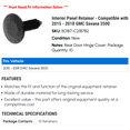 thumbnail image 2 of Interior Panel Retainer - Compatible with 2015 - 2018 GMC Savana 3500 2016 2017, 2 of 2