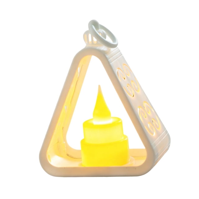 Lámpara de noche, luz suave, decoración de habitación, pequeño regalo, lámpara de mesa triangular, adorno para interiores, oficina, chimenea, blanco