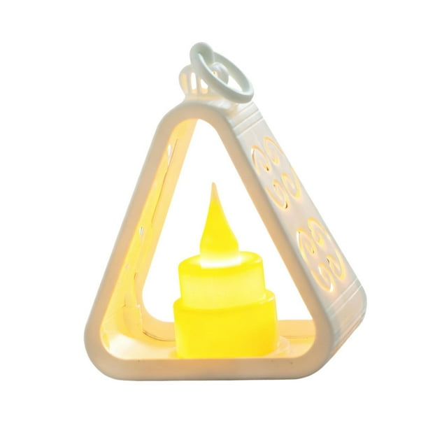 Lámpara de mesa LED triangular creativa para mesita de noche, iluminación ambiental y decoración de habitaciones. blanco