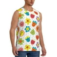 thumbnail image 2 of Uemuo Cartoon Flowers Pattern Men's Sleeveless T-Shirt,Muscle Athletic Tank Top, Moisture-wicking Quick-dry Breathable Classic Tee Top for Gym Run Outdoor Sports-X-Large, 2 of 8