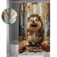 thumbnail image 4 of Fall Forest Animal Waterproof Fabric Shower Curtain, Vintage Autumn Pumpkins Maple Leaf Shower Curtain for Bathroom Curtains Bathtubs Hotel Washable Shower Curtains with 12 Hooks Standard 66x72, 4 of 6