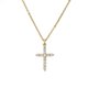 thumbnail image 1 of Collar de cruz delicada de oro 14k chapado en oro Cz collar de colgante de fe turquesa collar de cadena de crucifijo hecho a mano minimalista regalo Feliz Sencillez, 1 of 5
