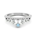 thumbnail image 1 of Bague Couronne Diadème Femme en Argent Sterling 925 Larimar Naturel Rond 2mm, 1 of 4