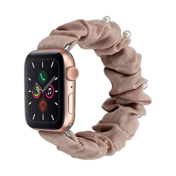 Compatible con Apple Watch Band 38 mm 40 mm 42 mm 44 mm Tejido floral suave Elástico Scrunchies iWatch Bands para Apple Watch Series 6, SE, 5, 4, 3, 2, 1 - Style3, S/42-Style3-S/42 oso de fresa Electrónica