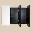 thumbnail image 4 of TEHOME Triple Door Bathroom Medicine Cabinet with Mirror, 30x40 Inch, Black Metal Frame, Soft Close Hinges, Adjustable Glass Shelves, Surface & Recessed Mount Vanity Cabinet, Fully Assembled, 4 of 10