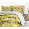 thumbnail image 5 of Ambesonne Geometric Duvet Cover Sets, Psychedelic Rings, 2-King, Mustard, 5 of 7