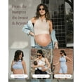thumbnail image 3 of Kindred Bravely Sublime Collared Maternity & Nursing Longline Bra Top | Oatmeal Heather, 3 of 6