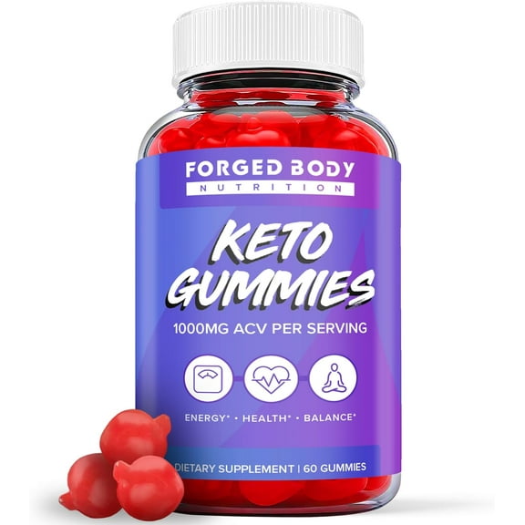 (1 Pack) Forged Body Keto ACV Gummies - Apple Cider Vinegar Supplement for Weight Loss - Energy & Focus Boosting Dietary Supplements for Weight Management & Metabolism - Fat Burn - 60 Gummies