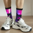 thumbnail image 6 of Picia Neon Toy Cat Reflections Print Athletic Socks for Men & Women – Cushioned Moisture-Wicking Crew Socks for Sports, Running, and Training, Soft & Breathable Size 5-11, 6 of 6