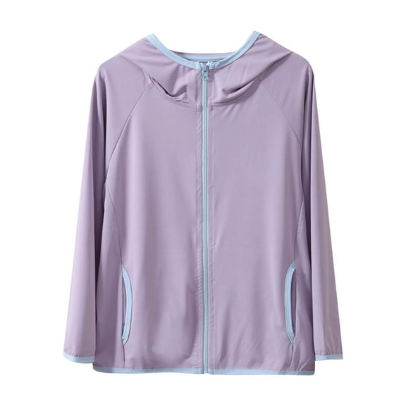 OGLCCG Kids Zip Up Sun Protection Jacket UPF 50 Boys Girls Hooded Jacket with Pockets Lightweight UV Protection Athletic Tops 4-16 Years