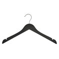 thumbnail image 2 of NAHANCO #20817HU 17" Black Rubberized Non-Slip Wooden Top Hangers (Pack of 25), 2 of 2