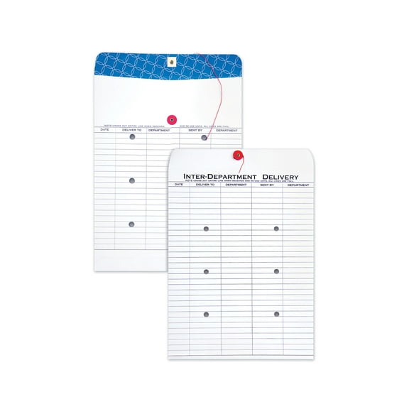 Inter-Department Envelope, #97, Two-Sided Five-Column Format, 10 X 13, White, 100/box | Bundle of 2 Boxes