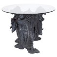 thumbnail image 3 of Design Toscano Warwickshire Dragon Gothic Decor Glass Topped Coffee Table, 39 Inch, Polyresin, Grey Stone, 3 of 5