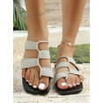 thumbnail image 5 of Viluyesy Women's Slides Sandals, Clip Toe Trendy Design Square Open Toe Summer Casual Beach Flat Shoes White, 5 of 9