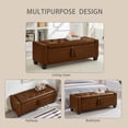 thumbnail image 4 of Modern Faux Leather Storage Bench, Flip Top Button Tufted Ottoman For Living Room Bedroom Entryway, 4 of 15
