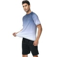 thumbnail image 3 of Weilanxin Swim Shirts Short Sleeve for Men Quick Dry Running UPF50+ Sun Protection Rash Guard Top Navy Gradient White 2XL, 3 of 7