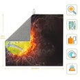 thumbnail image 3 of Vsdgher Tennis Ball On Fire And Water Print Dish Drying Mat, Kitchen Counter Mat, Dish Drying Pad for Dishes, Utensils, Pots and Pans,16" x 18", 3 of 8