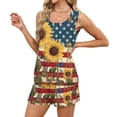 thumbnail image 5 of Two Piece Outfits Women 4th Of July Sets America 250 Years Anniversary Sleeveless Tank Top Shirts Shorts Sets Square Neck Beach Vacation Patriotic Sets, 5 of 8
