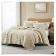 Beige King Size Quilt Bedding Set with Pillow Sham, Tan Ultra Soft