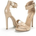 thumbnail image 4 of BURUDANI Women's Ankle Strap Open Toe Stilettos High Heel Sandals Party Dress Nude/Pat Size 7.5, 4 of 4