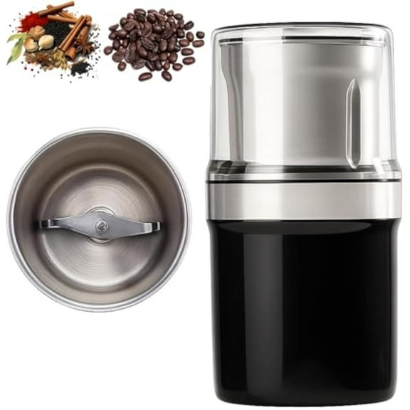 Voltix Electric Multi-use Cup Grinder – Large Capacity Stainless Steel, Coffee Grinder & Spice Grinder, 360 Full Grinding, Detachable Cup, Easy Clean for Grain Nuts Seasoning Coffee Beans Spices (A)