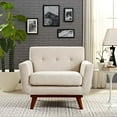 thumbnail image 2 of Modern Contemporary Urban Design Living Room Lounge Club Lobby Armchair Accent Chair, Fabric, Beige, 2 of 5