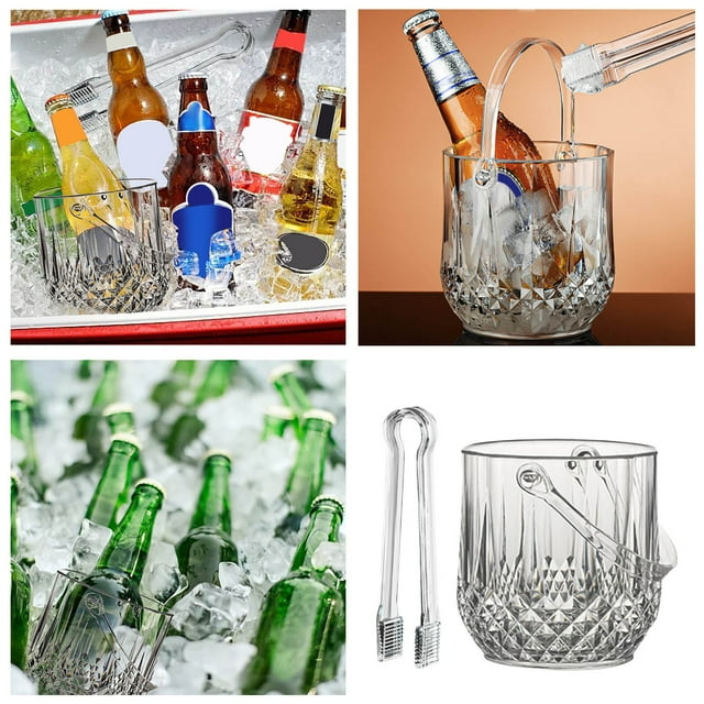 2 Thickened Fall Acrylic Ice Bucket for Commercial Champagne Use Transparent Bar and Home Beverage Container
