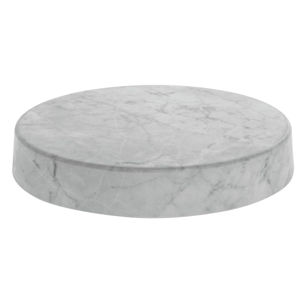 HUBERT® Round White Faux Marble Riser 12"Dia x 2"H