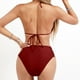 thumbnail image 4 of Traje de baño para mujer, bikini de tirantes sin espalda de color liso para mujer, trajes de baño para mujer, conjuntos de bikini para mujer, trajes de baño de bikini para mujer, 4 of 6