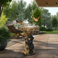 thumbnail image 2 of 23.6”Tall Resin Outdoor Bird Baths for Garden - Outdoor Standing Birdbath with Bear Statue, Pedestal Birdbaths for Outdoors, Garden, Patio, Lawn, Backyard, 2 of 5
